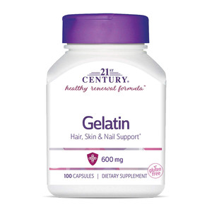 21St Century Gelatin 600Mg, Beauty Capsules, 100 Capsules