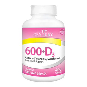 21St Century Calcium Plus D Supplement, 600 Mg, 400 Count