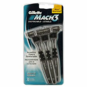 Gillette Mach3 Disposable Razors, Sensitive 3 Ea