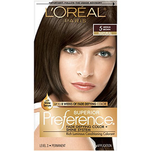 L'Oreal Paris Superior Preference Fade-Defying + Shine Permanent Hair Color, 5 Medium Brown - 1 Ea