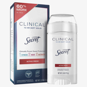 Secret Antiperspirant and Deodorant for Women Clinical Strength Soft Solid Sport Fresh 2.6 Oz