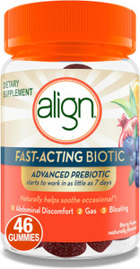 Align Advanced Prebiotic Supplement, Fast-Acting Biotic Gummies, 46 gummies