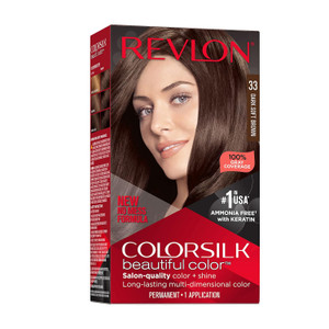 Revlon Colorsilk Beautiful Color Permanent Hair Color, Long-Lasting High-Definition Color, Dark Soft Brown, 4.4 fl oz
