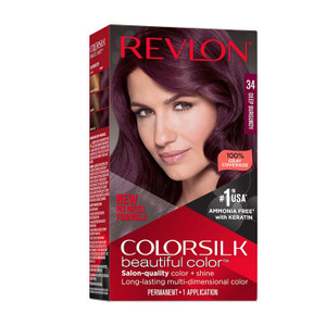 Revlon Colorsilk Beautiful Color Permanent Hair Color, Long-Lasting High-Definition Color, Deep Burgundy,  4.4 fl oz
