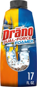 Drano Dual-Force Foamer Clog Remover and Cleaner for Shower or Sink Drains, Unclogs and Removes Sources of Odor, 17 Fl Oz