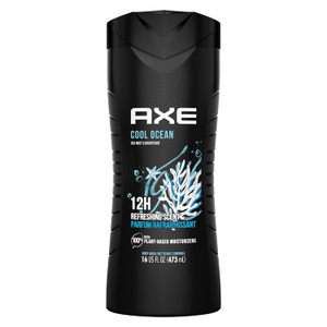 AXE Cool Ocean Men's Body Wash With Essential Oils 12H Refreshing Scent Body Wash For Men, 16 oz