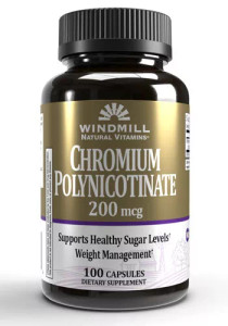 Windmill Chromium Polynicotinate 200mcg 100 Capsules