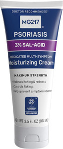 MG217 Medicated Moisturizing Psoriasis Cream with 3% Salicylic Acid, Multi-Symptom, Fragrance Free, 3.5 Fl Oz