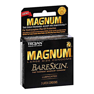 Trojan Magnum Bareskin Lubricated Condoms 3 Ea