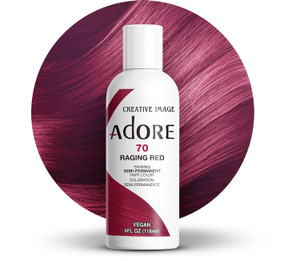 Adore Semi Permanent Hair Color - Vegan and Cruelty-Free Hair Dye - 4 Fl Oz - 070 Raging Red