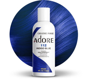 Adore Semi Permanent Hair Color - Vegan and Cruelty-Free Hair Dye - 4 Fl Oz - 112 Indigo Blue