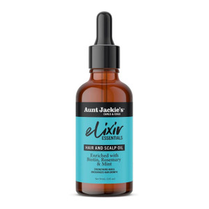 Aunt Jackies Elixir Essentials Hair and Scalp Oil Enriched with Biotin, Rosemary and Mint, 2 Oz