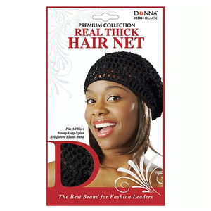 Donna Collection Titan Thick Hair Net in Black for Secure Hold, 1 Ea