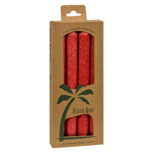 Aloha Bay Red Palm Taper Candles - 4 Ct