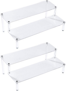 Bycy 2 Tier Clear Acrylic Display Stand, 2 Ea