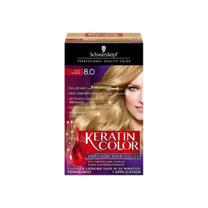 Schwarzkopf Keratin Color Anti-Age Hair Color, Silky Blonde [8.0] 1 Ea