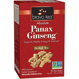 Bravo Teas and Herbs Absolute Panax Ginseng Tea, 20 Ea