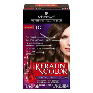 Schwarzkopf Keratin Color Anti-Age Hair Color, Cappuccino [4.0] 1 Ea