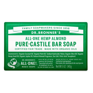Dr. Bronner's All-One Hemp Almond Bar Soap for Nourishing Skin, 5 oz