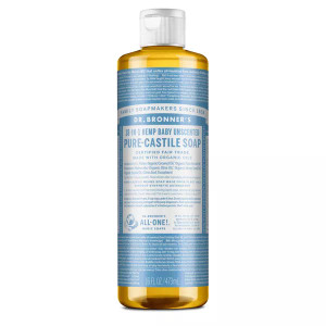 Dr. Bronner's Hemp Baby Unscented Pure-Castile Liquid Soap for Delicate Skin, 8 oz