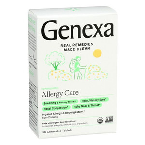 Genexa Allergy Care Organic Allergy & Decongestant- 60 Chewable