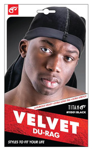 Titan Velvet Durag Silk Du Rag For Men Satin Durag Long Tail Stretch - 1Pc