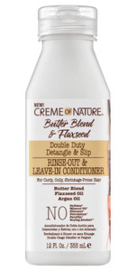 Creme of Nature Butter Blend and Flaxseed Leave-In Conditioner for Hydrated Curls, 12 oz