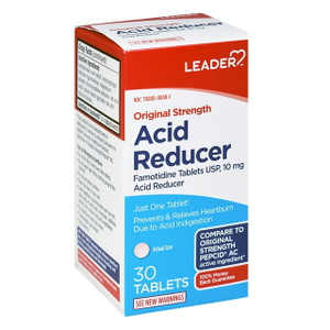 Leader Original Strength Acid Reducer Famotidine 10mg - 30 tablets