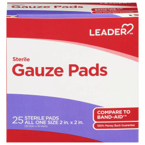 Leader Sterile Gauze Pads 2 in x 2 in - 25 ea
