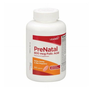 Leader Prenatal Folic Acid Multivitamin Supplement Caplets - 365 Ea