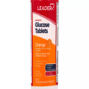 Leader Glucose Chew Orange Flavored  Tablets - 10 CT