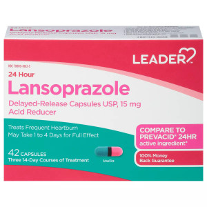 Leader Capsules 15 mg Lansoprazole - 42 Capsules