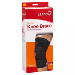 Leader Deluxe Knee Brace Support Black Small -1ct