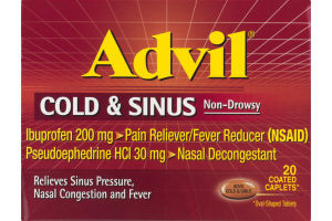 Advil Cold & Sinus Non-Drowsy Coated Caplets - 20 CT