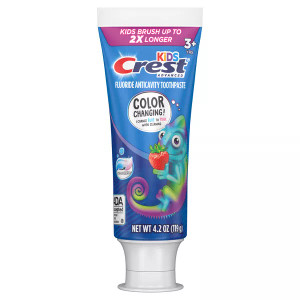 Crest Kids' Advanced Color Changing Toothpaste in Strawberry for Encouraging Brushing, 4.2 oz