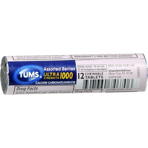 TUMS Ultra 1000 Tablets Assorted Berries - 12 ea