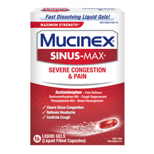 Mucinex Sinus-Max Maximum Strength Severe Congestion & Pain Liquid Gels