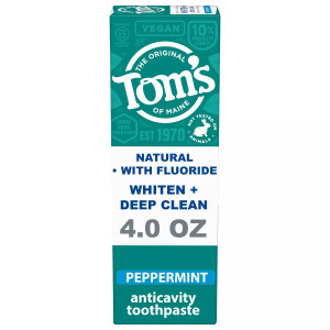 TomG us of Maine Whiten+ Deep Clean Whitening Toothpaste Peppermint - 4 oz