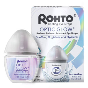 Rohto Optic Glow Redness Reliever, Whitening, Lubricant Eye Drops - 0.4 oz