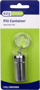 Ezy Dose Stainless Steel Keychain Fob Pill Container - 1 Ct