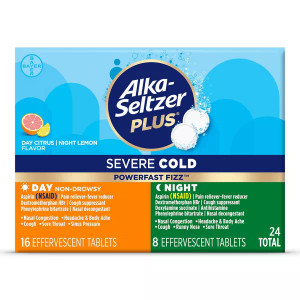 Alka-Seltzer Plus PowerFast Fizz Severe Cold & Cough Treatment Citrus Lemon - 24ct