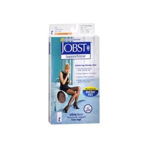 Jobst Supportwear Knee High Stockings 8-15 Mmhg Ultra Sheer Silky Beige, Medium, 1 Pair