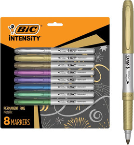 BiC Intensity Fine Point Permanent Markers - Assorted Metallics, 8 count