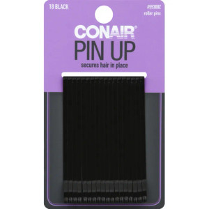 CONAIR Styling Essentials Roller Pins - Black, 18 count