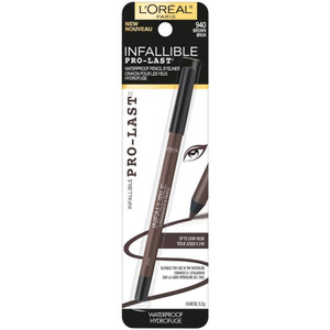 L'OREAL PARIS Infallible Never Fail Pencil Eyeliner with Built in Sharpener, 531 Brown, 0.008 oz.
