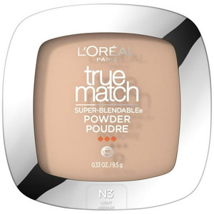 L'OREAL PARIS True Match Super-Blendable Oil Free Makeup Powder, N3 Light Medium, 0.33 oz.
