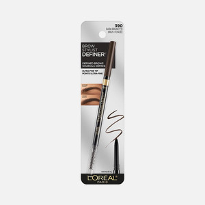 L'OREAL PARIS Brow Stylist Definer Waterproof Eyebrow Mechanical Pencil, 390 Dark Brunette, 0.003 oz.