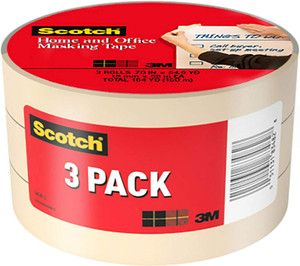 Scotch Home and Office Masking Tape, 3 Rolls