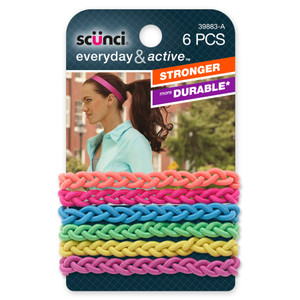 Sc++nci Everday & Active No Damage Hair Strand Elastics, 6 CT