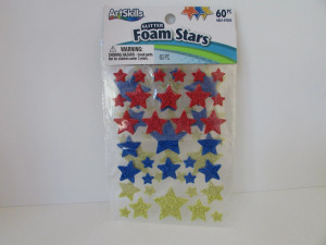 ArtSkills Self Adhesive Glitter Star Shaped Foam Stickers - 60 Ct